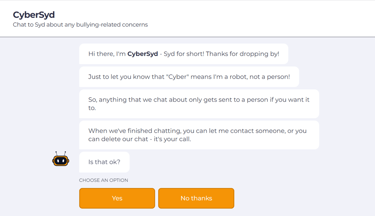 Interactive chat screenshot